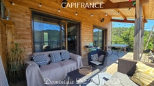 Ardèche, Vallée de l'Eyrieux, LES OLLIERES SUR EYRIEUX - Maison bioclimatique de 2018 - 126m² - espace extérieur