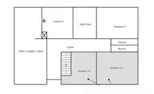 Ardèche, Vallée de l'Eyrieux à St Sauveur de Montagut, Maison de 126 m² avec deux logements et terrain de 1 300 m² - à rénover