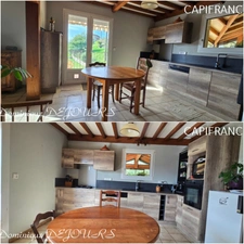 Tènement immobilier : 2 habitations et un ancien hangar agricole - 6200m² autour de la maison + bois de chênes 9700m² - source et un bassin