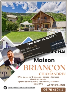 Maison à vendre 3 chambres – Quartier Chamandrin – Briançon