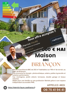 BRIANÇON – MAISON D'ARCHITECTE BBC – 210 m² – VUE PANORAMIQUE