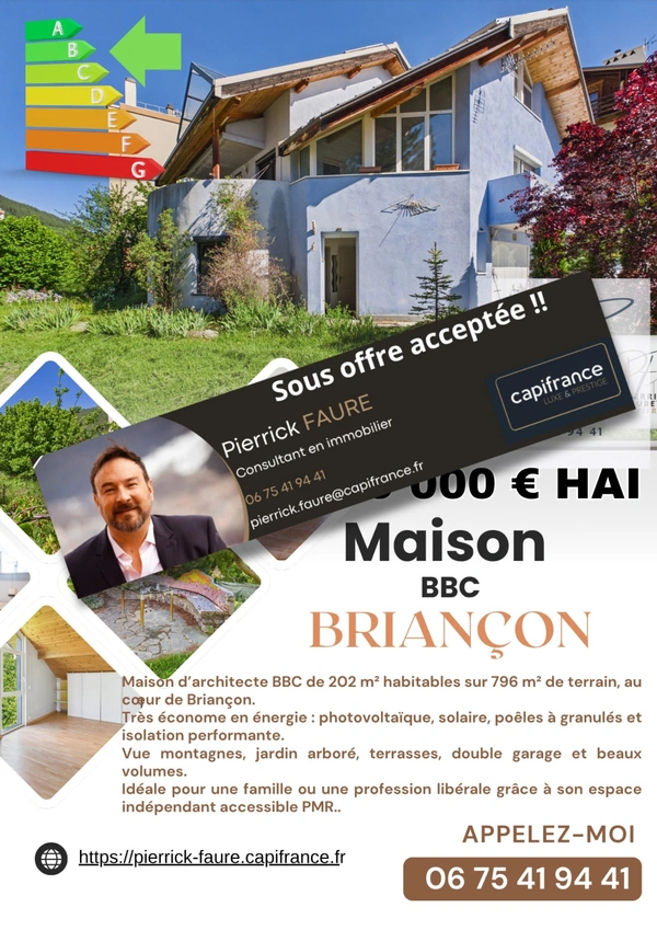 BRIANÇON – MAISON D'ARCHITECTE BBC – 210 m² – VUE PANORAMIQUE