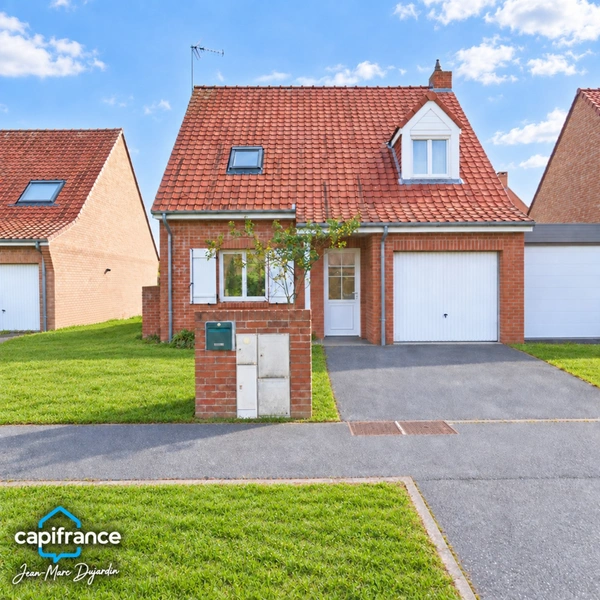 Coutiches (59310) – Pavillon individuel 3 chambres, garage et jardin plein sud