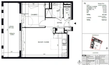 Appartement à louer 2 pièces BORDEAUX (33), neuf, place de parking, terrasse 16m²