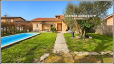 Maison PLAIN-PIED 110,23 M² - 6 pièces - 3 chambres + Mezzanine -Garage - Piscine neuve - PARCELLE 949 M² SEGOUFIELLE (32)