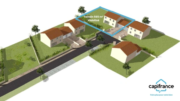 Terrain constructible en fond d'impasse, à vendre  MIONS (69)