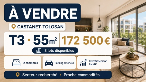 T3 INVESTISSEMENT SEREIN À CASTANET-TOLOSAN AVEC LOCATAIRE EN PLACE