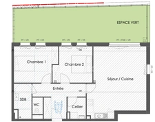 À VENDRE -WIMILLE - APPARTEMENT NEUF DE STANDING - REZ-DE-CHAUSSÉE - 3 PIÈCES - 75 M2 - ASCENSEUR - ESPACE VERT