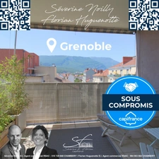 T3 en vente à Grenoble (38), résidence sécurisée, ascenseur, terrasse, cave, garage