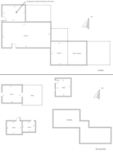 Maison à vendre 4 pièces proche de CONNERRE (72)FERMETTE en campagne isolée de 60 m² habitables 2 chambres avec un potentiel evolutif sur dependances, 1 hectare de terrain avec ruisseau 