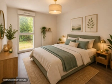 Appartement à louer 2 pièces SAINT PRIEST (69) Quartier Revaison avec jardin et garage Résidence 2015