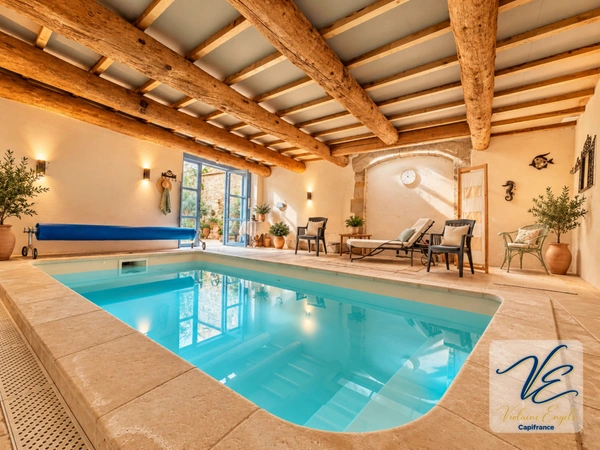 AZILLE – MAISON DE MAÎTRE 433 M² – PISCINE INTÉRIEURE CHAUFFÉE – 8 CHAMBRES – POTENTIEL CHAMBRES D’HÔTES