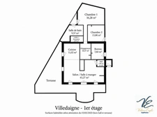 MAISON DE CARACTÈRE – 6 CHAMBRES, ASCENSEUR, TERRASSE ET VUE SUR LES VIGNES – VILLEDAIGNE