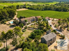 Domaine de caractère – 46 ha, mas en pierre, vignoble bio AOC, gîtes et piscine – Minervois