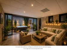 Maison en pierre rénovée avec grand garage, terrasse, cour et terrain – Siran (34210)
