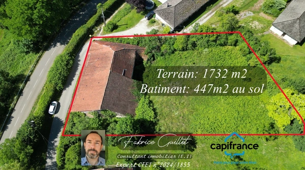 Doubs (25), à vendre Le Val, terrain de 1732 m2 + bâtisse en ruine de 447 m2 au sol