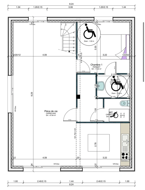 MAISON LA BAULE DE 130M2-LA BAULE QUARTIER BELSON-TERRAIN DE 635M2-GARAGE DE 16M2