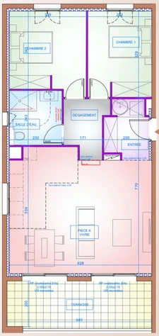 Appartement à vendre 3 pièces BORGO (20) Type 3 de 70 m2 avec terrasse de 13,94 m2