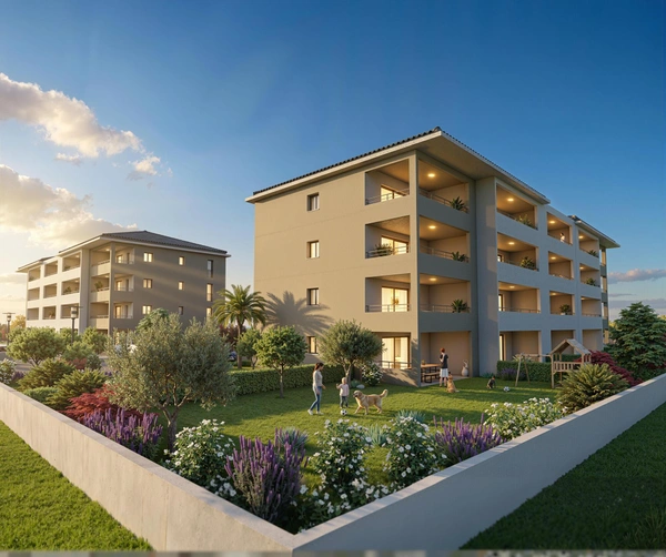 PENTA DI CASINCA (20) appartement à vendre 2 pièces de 43,04 m2 avec terrasse de 40,56 m2 et jardin