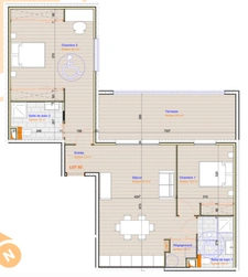 BASTIA (20) appartement à vendre 3 pièces de 83,70 m2 avec terrasse de 20 m2