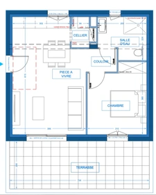 PRUNETE (20) à vendre Appartement2 pièces de 41,85 m2 avec terrasse et jardin