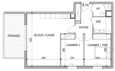 appartement à vendre 3 pièces AJACCIO (20) de 66,32 m2 avec terrasse de 12,65 m2