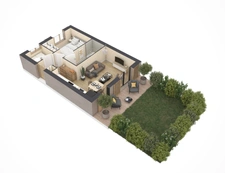 OLETTA (20) appartement à vendre 2 pièces de 38,46 m2 avec terrasse et jardin