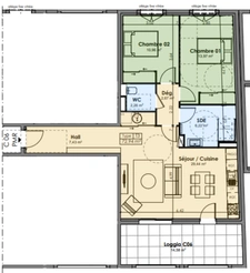 PROPRIANO (20) appartement à vendre 3 pièces de 72,95 m2 avec terrasse de 14,51 m2