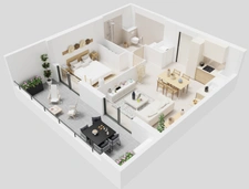 appartement à vendre 2 pièces FOLELLI (20) de 43,69 m2 avec terrasse et jardin