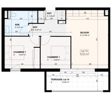 appartement à vendre 3 pièces ZONZA (20) de 55,05m2 avec terrasse
