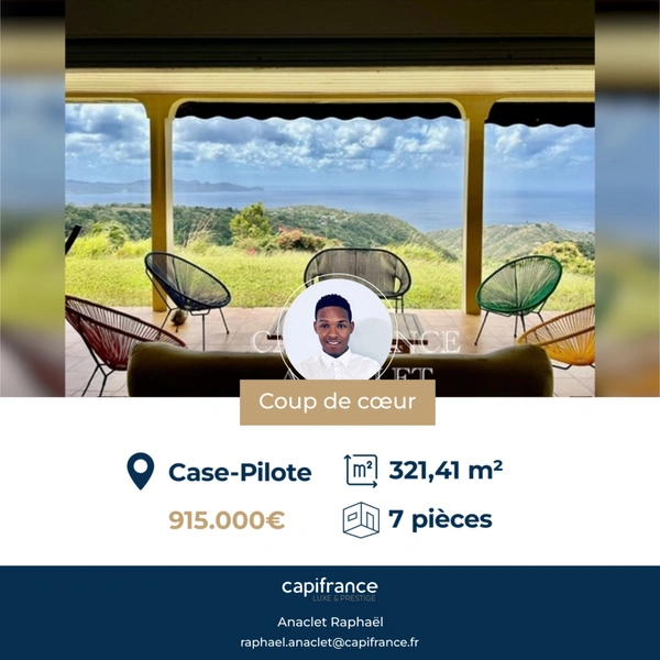 ❤️ Coup de cœur ❤️ À vendre à CASE PILOTE somptueuse Villa P5 de 231.36 m² sur 3812 m² de terrain