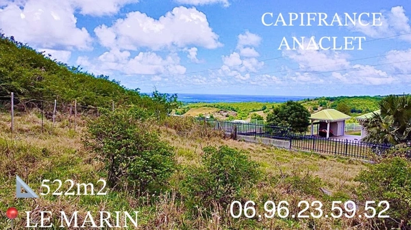 🏖 À vendre – Terrain vue mer au Marin (522 m²)