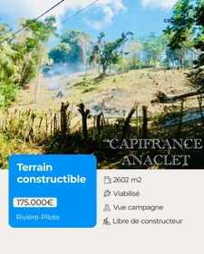  🌿 À Vendre – Terrain Constructible à Rivière-Pilote 🏡 RIVIERE PILOTE (972)