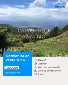 À Vendre – Terrain Constructible à Bellefontaine (972) 🌴 VUE MER IMPRENABLE 