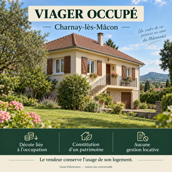 Maison viager à vendre occupé 5 pièces CHARNAY LES MACON (71)