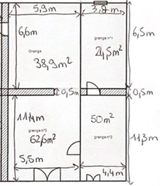 A vendre Grange de 226 m² – proche de Tournus - Uchizy  - Volumes exceptionnels et nombreuses possibilités