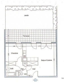 Appartement 2 pièces de 48m² + Terrasse et Jardin de 55m² sans vis-à-vis - GARAGE