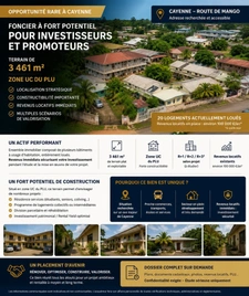 Terrain de 3 461 m² en zone UC – Cayenne