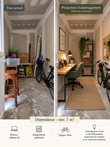 Bordeaux – T3 70 m² + cour + 17 m² de dépendances