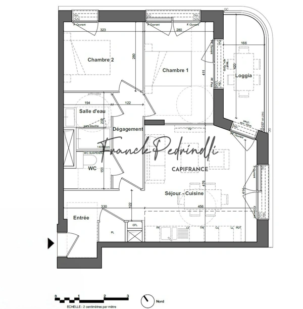 T3 60 m² de standing avec balcon 7m² vue dégagée 6e étage  CONFLUENCE