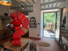 MARCIAC(32) proche: AUTHENTIQUE MOULIN SEIGNEURIAL d'EXCEPTION  des XIV-XVIIIs, caché, avec son bief baignable, 1.5 HECTARE, élégante rénovation, meublé, tennis, RARE