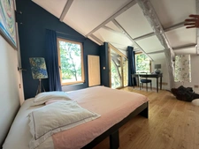 MARCIAC(32) proche: AUTHENTIQUE MOULIN SEIGNEURIAL d'EXCEPTION  des XIV-XVIIIs, caché, avec son bief baignable, 1.5 HECTARE, élégante rénovation, meublé, tennis, RARE