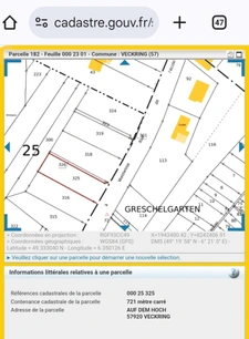 Terrain à vendre 721m² VECKRING (57)