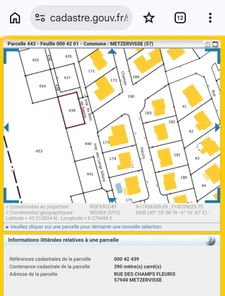 Terrain à vendre 390m² METZERVISSE (57)