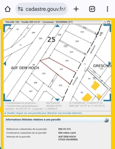 Terrain à vendre 846m² VECKRING (57)