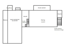 Ancien hôtel 604 m² – 16 chambres, local commercial 113 m² et terrain à bâtir 1 909 m² – 12 min de Lacq, 23 min de Pau