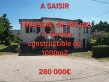 Maison de caractère à vendre + UN TERRAIN  attenant à AUSSILLON (81) 