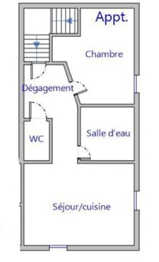 Appartement T2 duplex 44 m² 