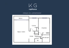Deauville, Résidence place Morny, lumineux appartement T2 à vendre 33m2 au 2e étage au calme, balcon sur jardins, cave