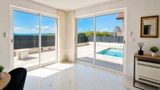 Maison, piscine, appt indépendant et terrain détachable de 300 m², viabilisée.  – usage mixte possible – Farges (01550)